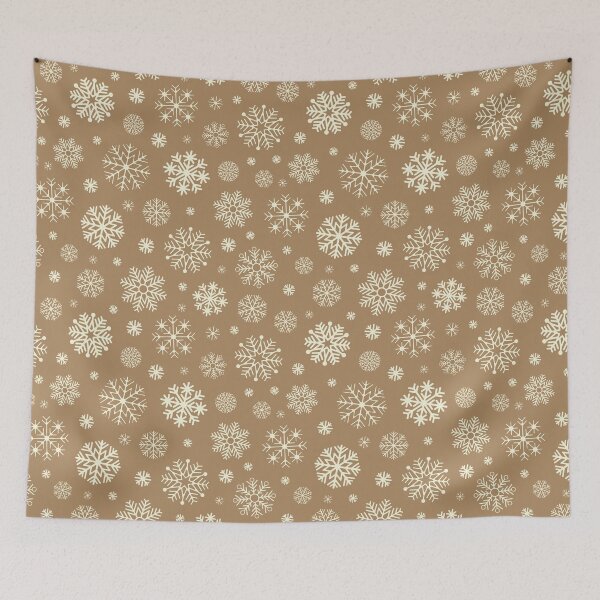 Item preview, Beige snowflakes Christmas floral pattern designed and sold by reka88.