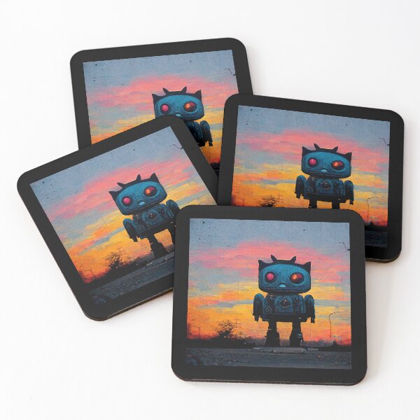 Item preview, Lone Robot Street Art Decoration Colorful Sun Gift designed and sold by LADistrictGarb.