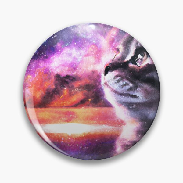 Item preview, Tabby cat looking at nebula sky designed and sold by tinytiger77.