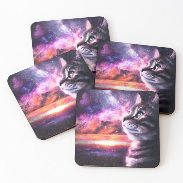 Item preview, Tabby cat looking at nebula sky designed and sold by tinytiger77.
