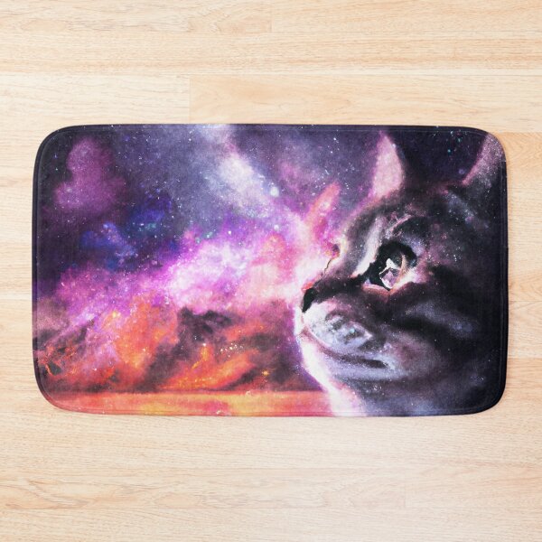 Item preview, Tabby cat looking at nebula sky designed and sold by tinytiger77.