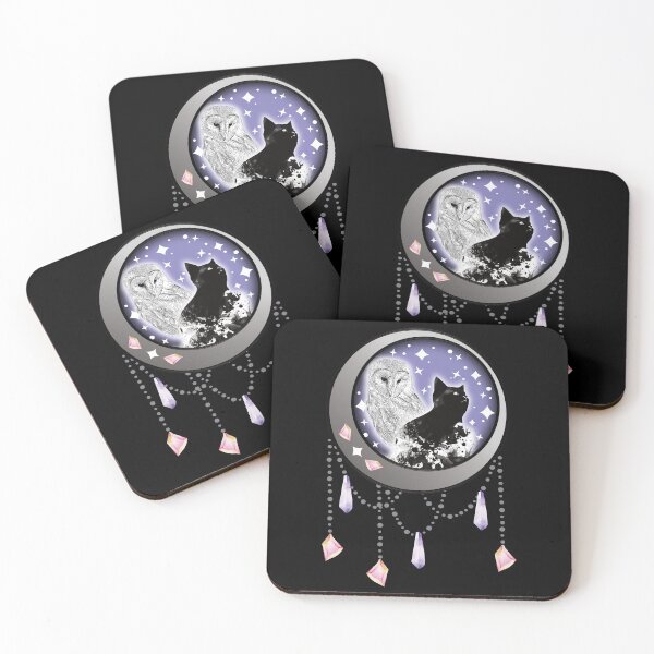 Item preview,  A CAT AND AN OWL, STARRY NIGHT CRYSTALS  designed and sold by FlutteringWings.