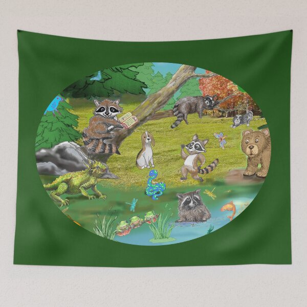 Item preview, Reading Racoon in Tree  designed and sold by CheranY.