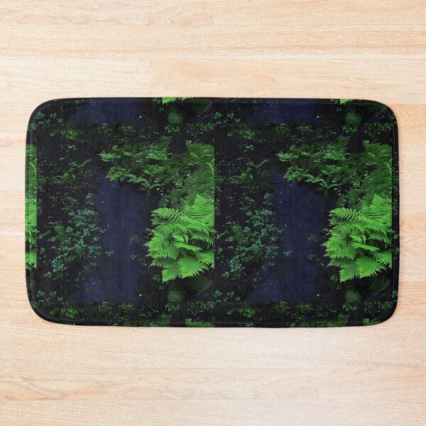 Item preview, Dark night forest stream with leaves and trees designed and sold by Azaswi.