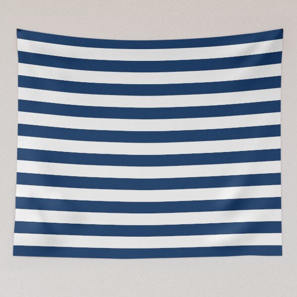 Item preview, White Sailor Stripes Navy Blue Background designed and sold by GemsAnatomy.