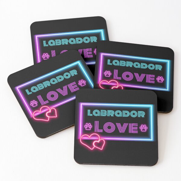 Item preview, Neon Labrador Love with funky dog paw print and heart designed and sold by TreetopStudios.