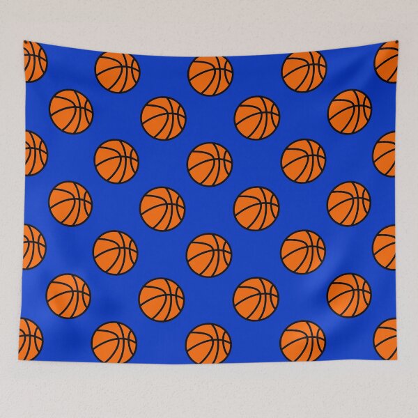 Item preview, Basketball with Blue Background Pattern designed and sold by beccaveedesigns.
