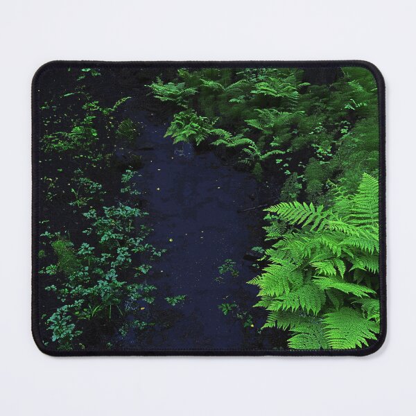 Item preview, Dark night forest stream with leaves and trees designed and sold by Azaswi.