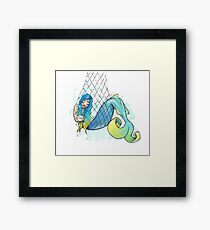 Caught Mermaid by Jenny Framed Print