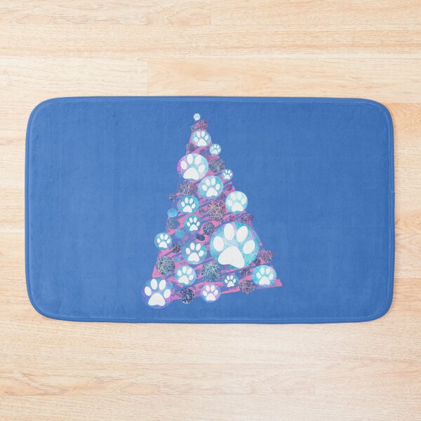 Item preview, White Animal Paw Pink Christmas Tree Holiday Decoration designed and sold by AMSonArt.