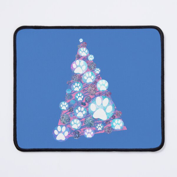 Item preview, White Animal Paw Pink Christmas Tree Holiday Decoration designed and sold by AMSonArt.