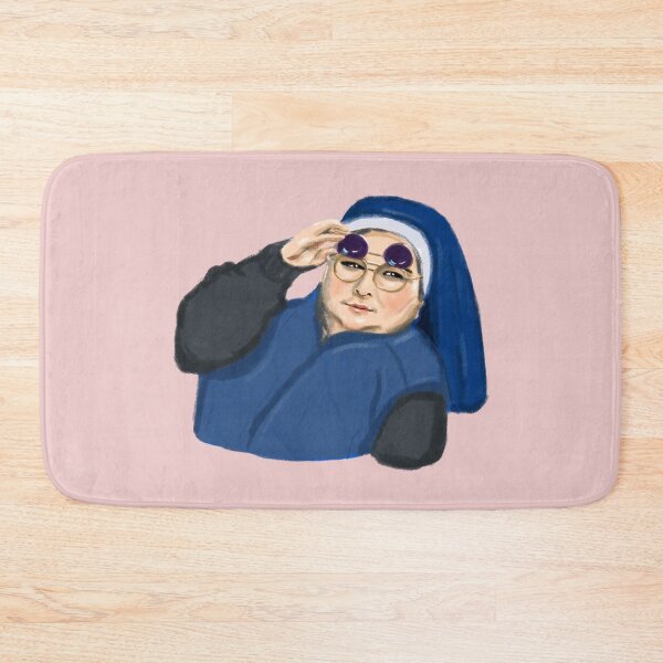 Item preview, Sister Michael side eye - Derry Girls | pink background no text designed and sold by alfrescotree.