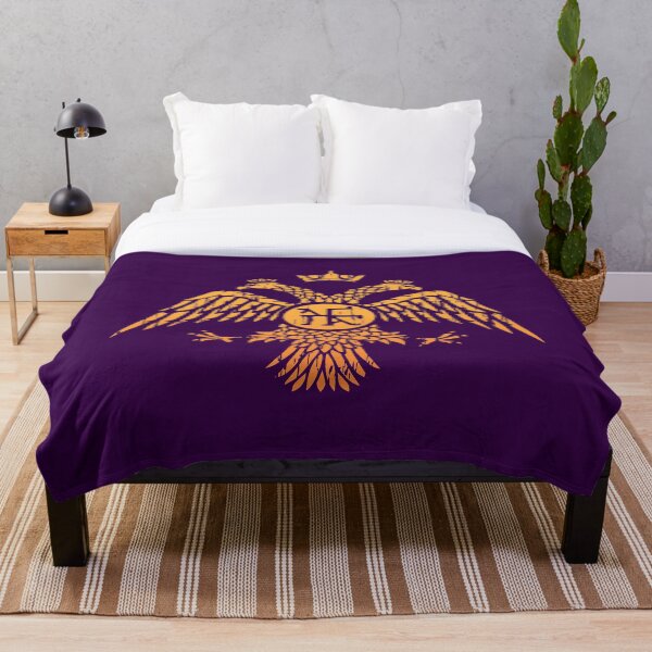 Byzantine Eagle Symbol Flag Throw Blanket