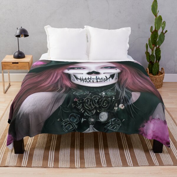 Item preview, Cute Smiling Redhead Witch surrounded by Pink Flowers designed and sold by HMadeArtSON.