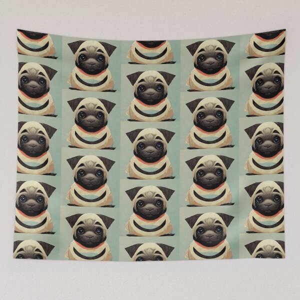 Item preview, Constructivism Artistic Pug Puppy Dog Painting Art Gift designed and sold by Guarddogdrive.
