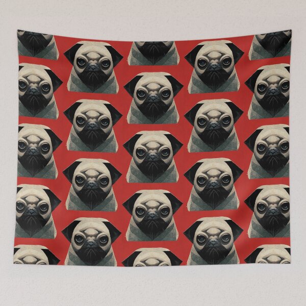 Item preview, Constructivism Artistic Serious Pug Dog Painting Art Gift designed and sold by Guarddogdrive.