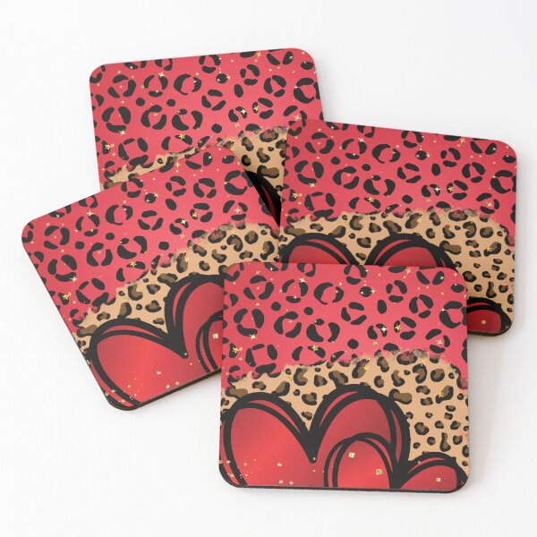 Item preview, Red heart Leopard Print cheetah pattern designed and sold by Sasikharn.