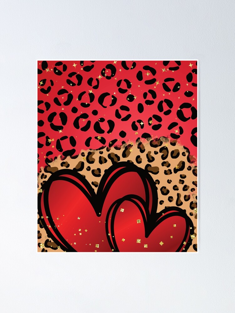 Red Leopard Print Heart