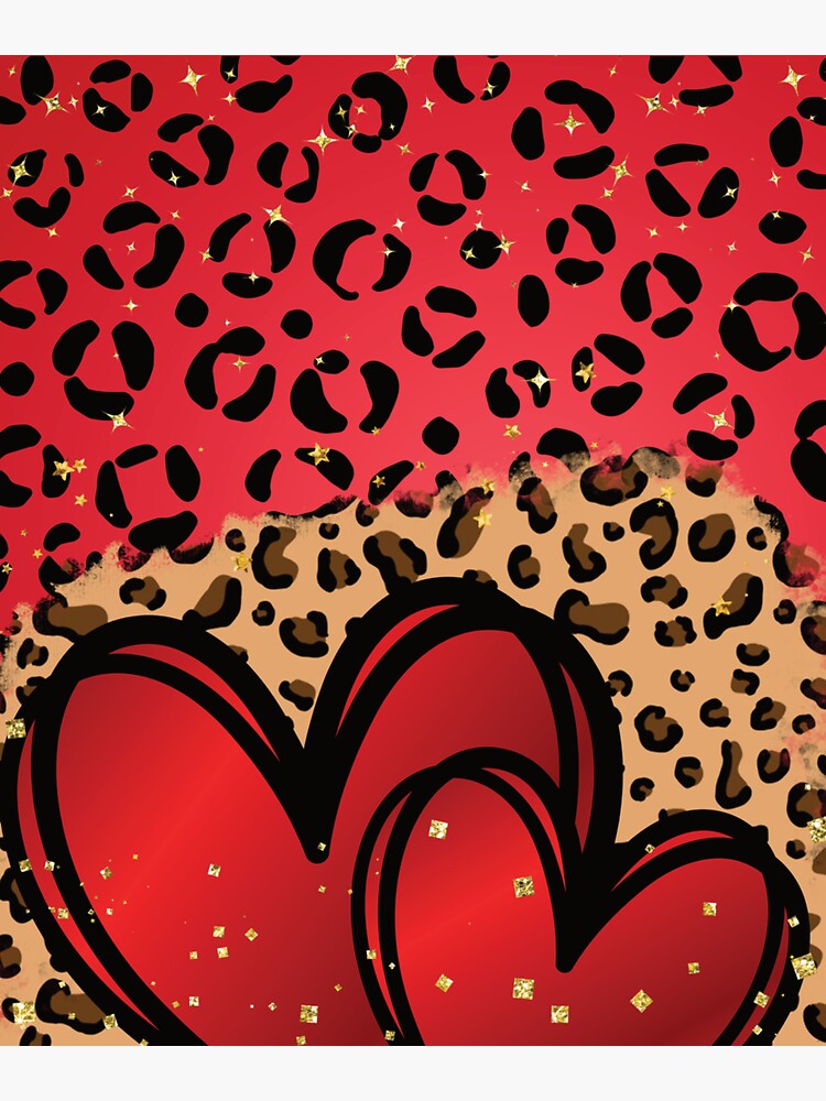 Red Leopard Print Heart - 3T Xpressions