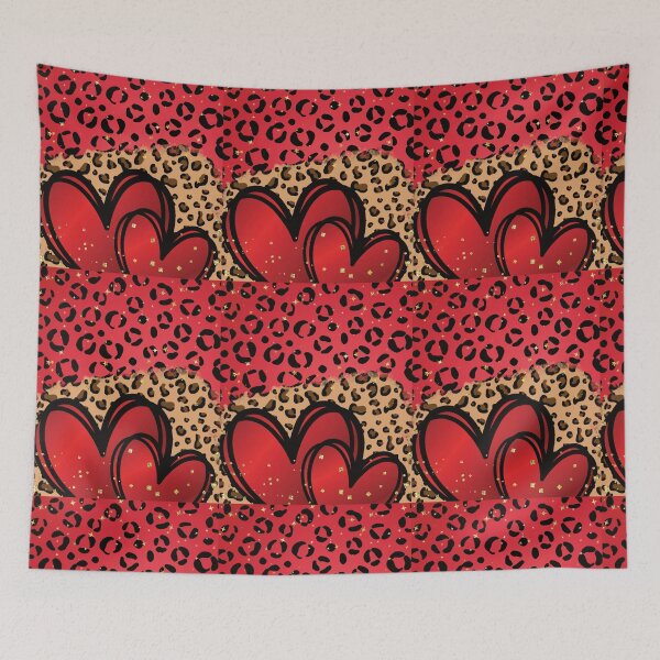 Item preview, Red heart Leopard Print cheetah pattern designed and sold by Sasikharn.