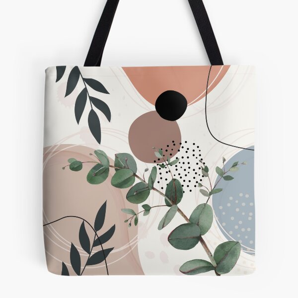 Item preview, Eucalyptus Branch Abstract Watercolor Tropical Boho Minimalist Art warm earthy tones pastel colors solid soft gradient shapes black I designed and sold by AbstractTrace.
