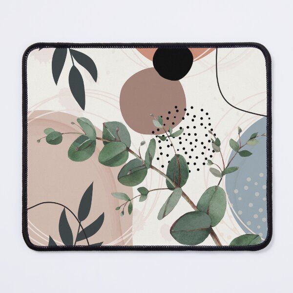 Item preview, Eucalyptus Branch Abstract Watercolor Tropical Boho Minimalist Art warm earthy tones pastel colors solid soft gradient shapes black I designed and sold by AbstractTrace.