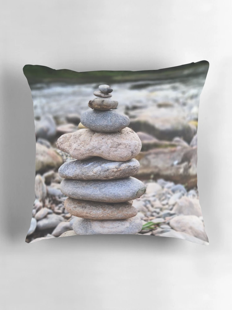 Thumbnail 3 of 4, Pillow, Stacked Rocks designed and sold by RAdley21.