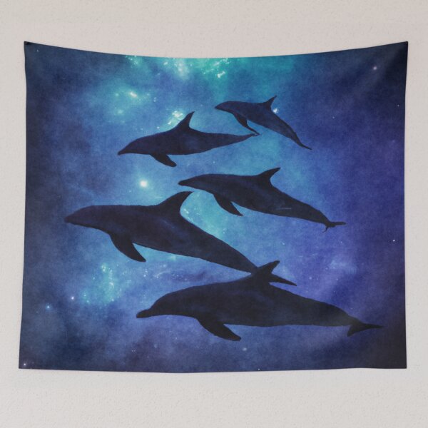Item preview, School of dolphins swimming through the ocean designed and sold by tinytiger77.