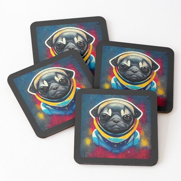 Item preview, Futuristic Galactic Serious Space Pug Street Art Gift designed and sold by Guarddogdrive.