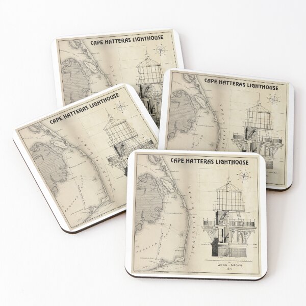 Item preview, Vintage Cape Hatteras Lighthouse Plan with Map designed and sold by Daniel Hagerman.