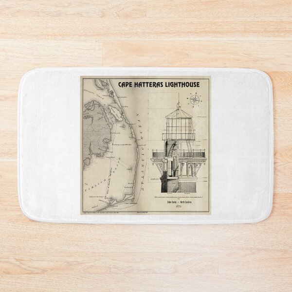 Item preview, Vintage Cape Hatteras Lighthouse Plan with Map designed and sold by Daniel Hagerman.