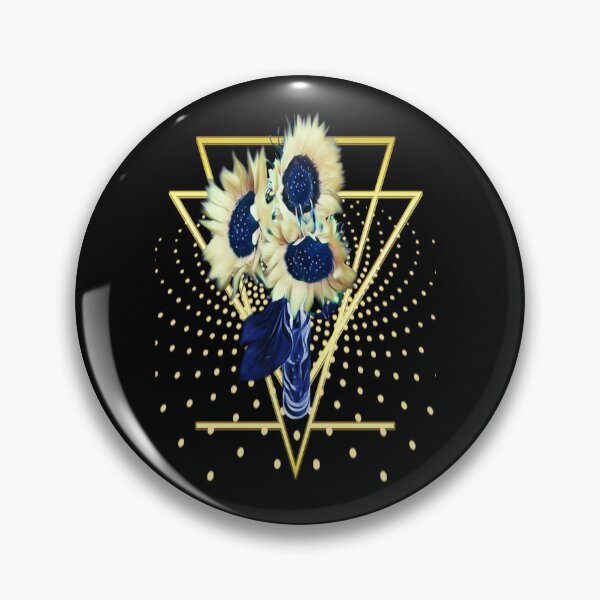 Item preview, Painted Sunflowers & Golden Triangles and Spray designed and sold by Paula Helit.