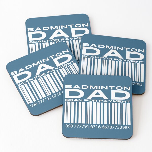 Item preview, Badminton Dad Scan For Payment | Badminton Daddy | Badminton Barcode (Black Lettering Available) designed and sold by Wavecrest Wearables.