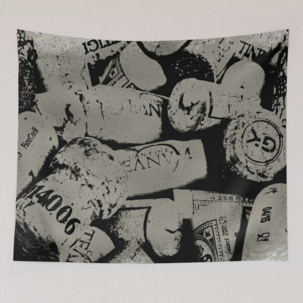 Item preview, Distressed Monochromatic Wine Cork Print designed and sold by DelynCreates.