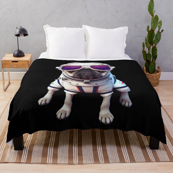 Item preview, Retro Space Astronaut Pug Dog designed and sold by ChasmicArt.