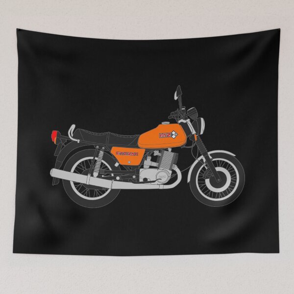 Item preview, MZ ETZ 250 motorbike two stroke orange color designed and sold by EdimDesign.