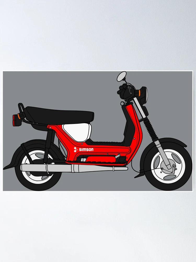 Simson SR50 scooter red color Poster for Sale by EdimDesign