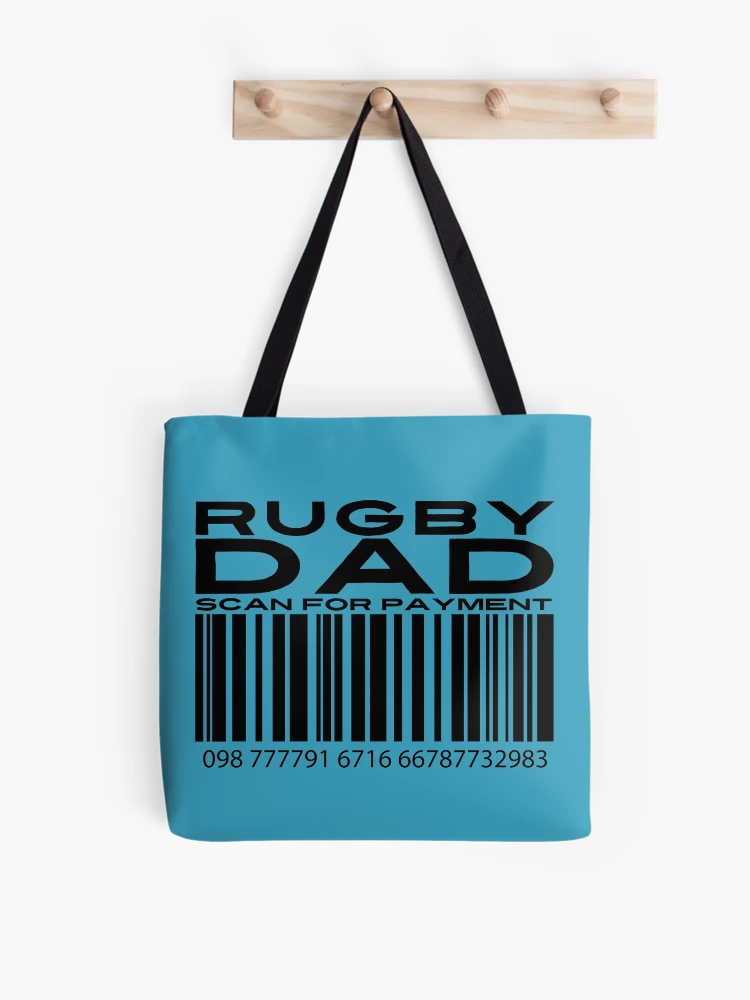 Thumbnail 1 of 2, Tote Bag, Rugby Dad Scan For Payment | Rugby Dad | Rugby rules | Rugger | Ruck (White Lettering Available) designed and sold by Wavecrest Wearables.