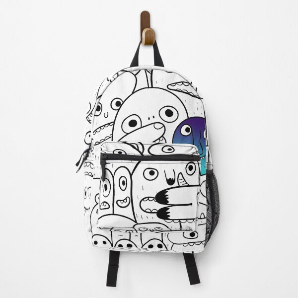 Item preview, Crowd of line drawn monsters. Blue monster in the middle. designed and sold by janesg.