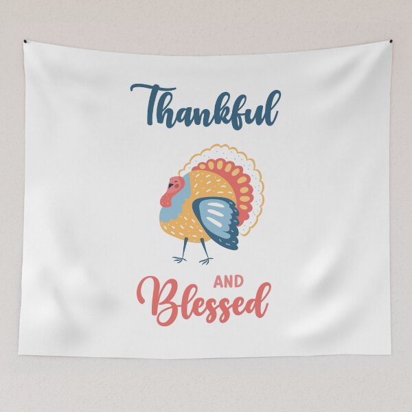Item preview, Thankful and Blessed Funny Cute Turkey Thanksgiving Quote Halloween designed and sold by absolutdesign.