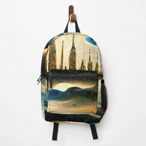 Item preview, Night skyline of surreal bridge city designed and sold by Michael Bollin.