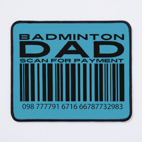 Item preview, Badminton Dad Scan For Payment | Badminton Daddy | Badminton Barcode (White Lettering Available) designed and sold by Wavecrest Wearables.