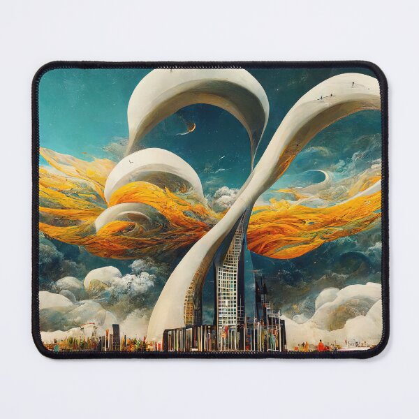 Item preview, City skyline with the two surreal towers designed and sold by Michael Bollin.