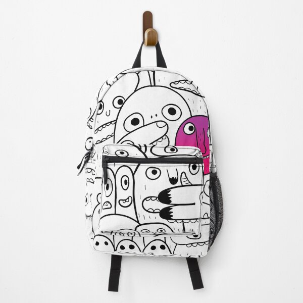 Item preview, Crowd of line drawn monsters. Pink monster in the middle. designed and sold by janesg.