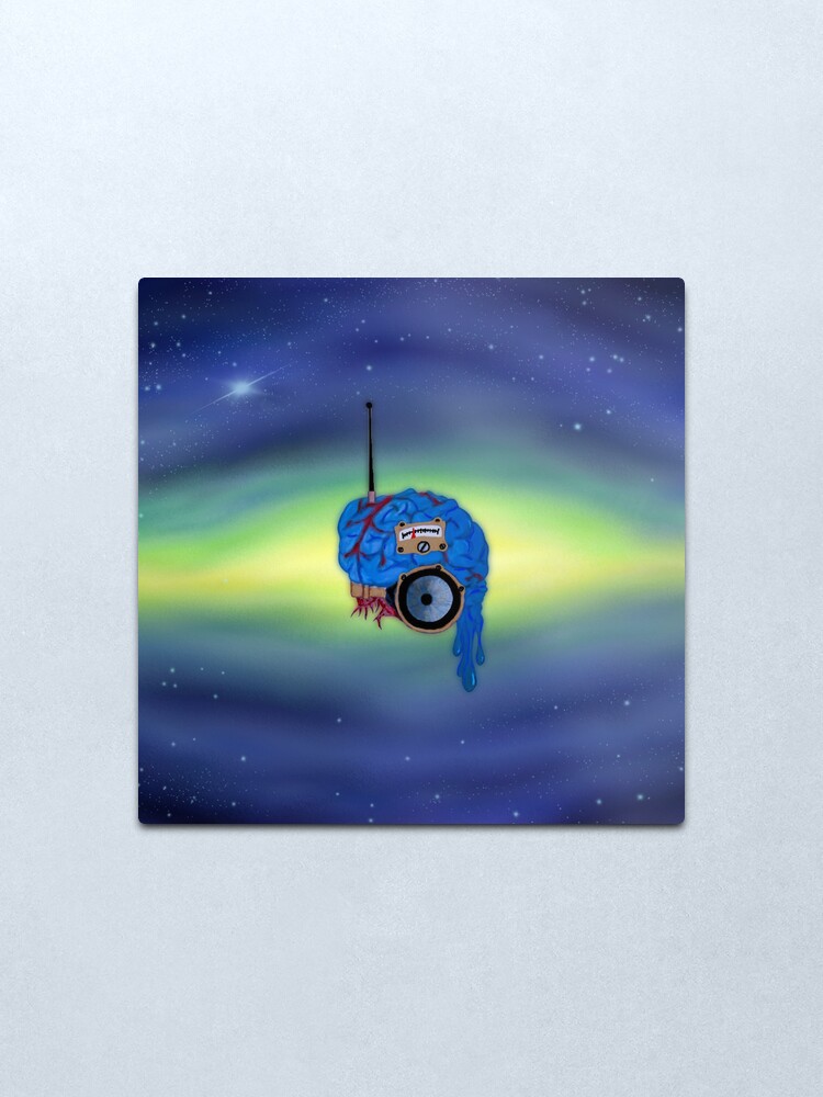 Alternate view of Brain Radio Metal Print