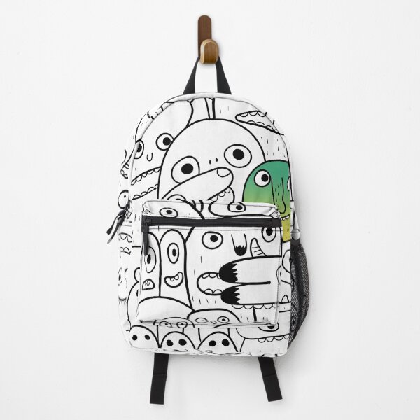 Item preview, Crowd of line drawn monsters. Yellow and green monster in the middle. designed and sold by janesg.