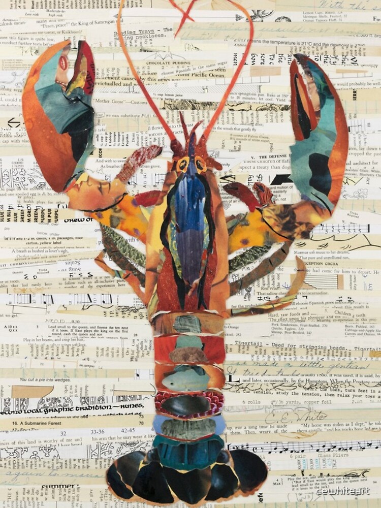 Lobster Collage by C.E. White by cewhiteart