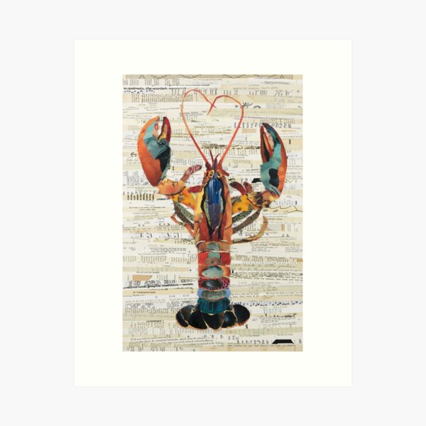 Lobster Collage by C.E. White Art Print