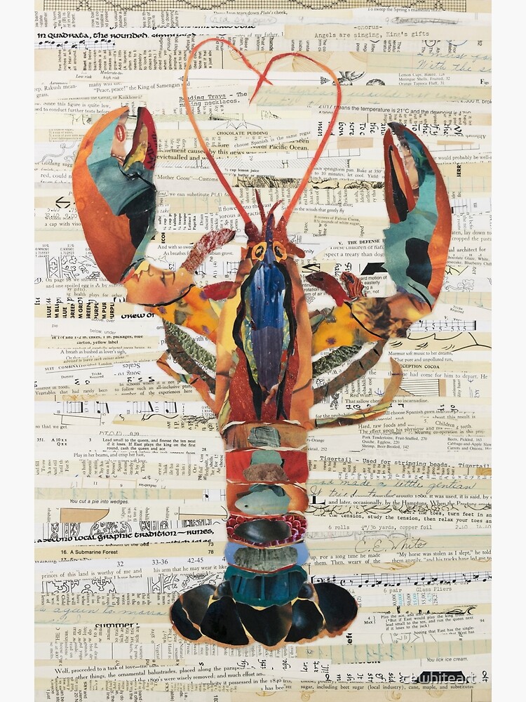 Lobster Collage by C.E. White by cewhiteart