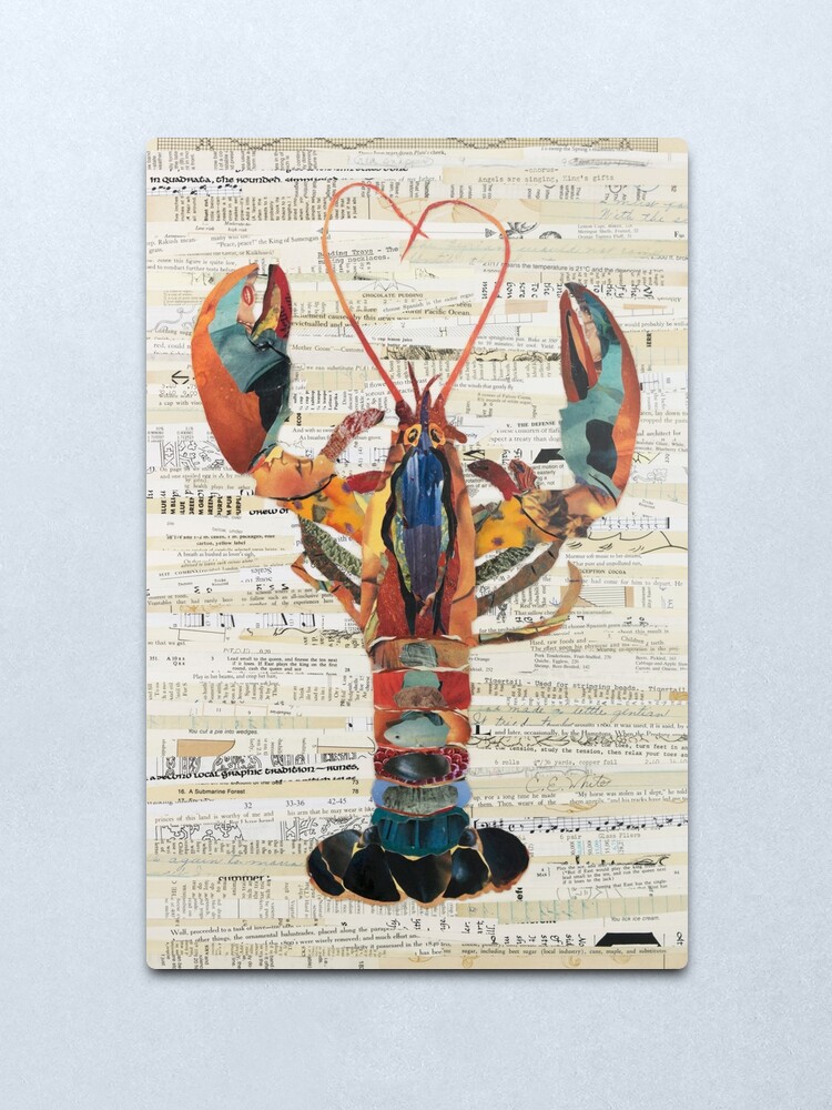 Alternate view of Lobster Collage by C.E. White Metal Print